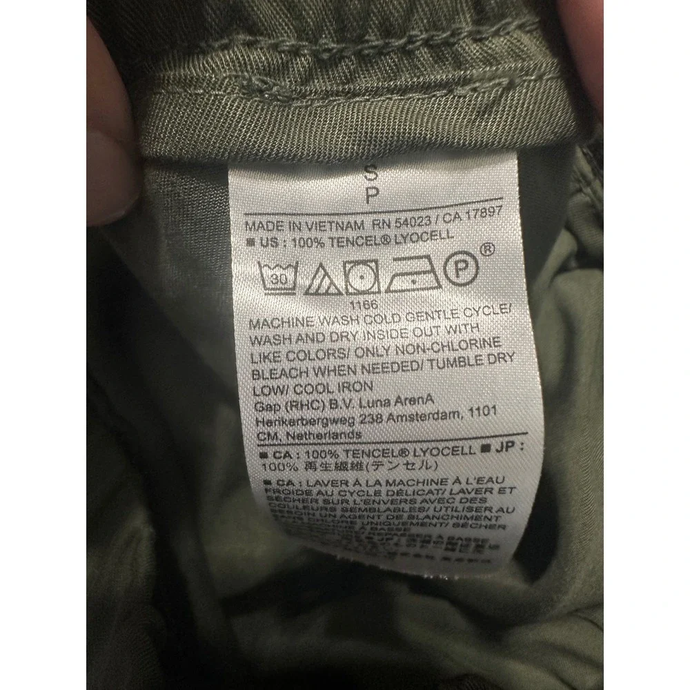 Banana Republic Tencel Cargo Jogger Pants Green High‎ Rise Ankle Womens S